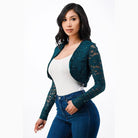 Long Sleeve Evening Lace Bolero - VacationGrabs