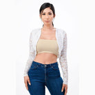 Long Sleeve Evening Lace Bolero - VacationGrabs