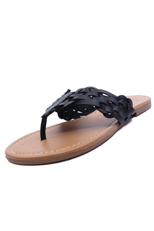 Women's Shoes Woven Thong Sandal - VacationGrabs