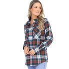 Boyfriend Fit Checker Plaid Flannel Long Sleeve - VacationGrabs