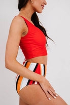 Black Sleeveless Fashion Print Tankini Set - VacationGrabs
