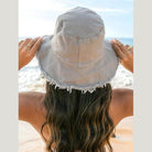 Frayed Edge Canvas Bucket Hat - VacationGrabs