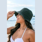Frayed Edge Canvas Bucket Hat - VacationGrabs