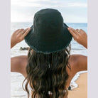 Frayed Edge Canvas Bucket Hat - VacationGrabs