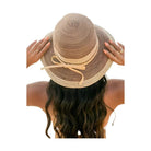 Multi-Stripe Bow Accent Bucket Sunhat - VacationGrabs
