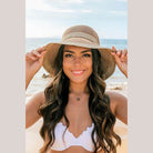 Women's Accessories - Hats Multi-Stripe Bow Accent Bucket Sunhat