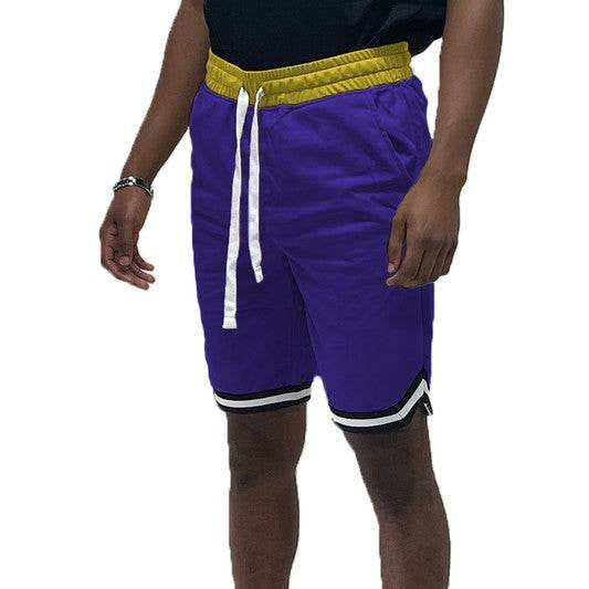 Solid Athletic Basketball Sports Shorts Chevron Trim - VacationGrabs