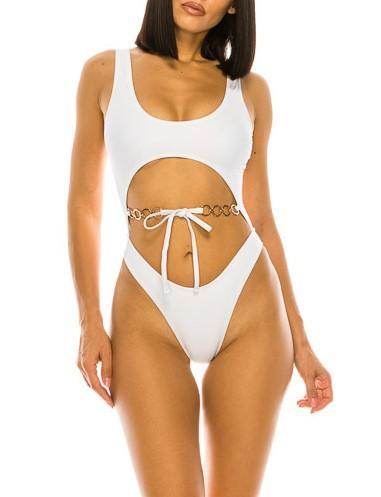 Plus Open Middle 1Pc Monokini Swimwear - VacationGrabs