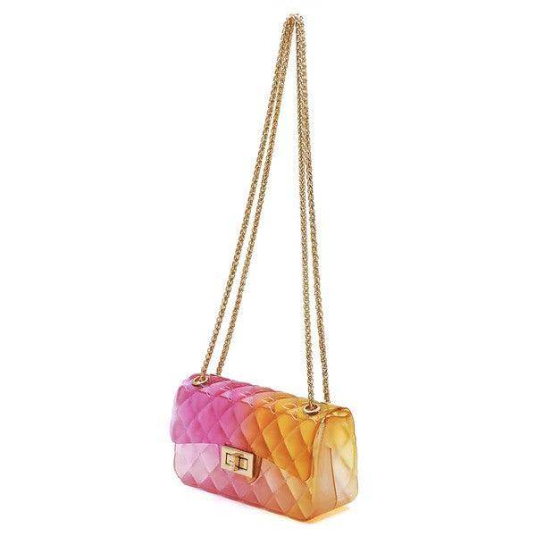 Quilt Embossed Multi Jelly Shoulder Bag - VacationGrabs