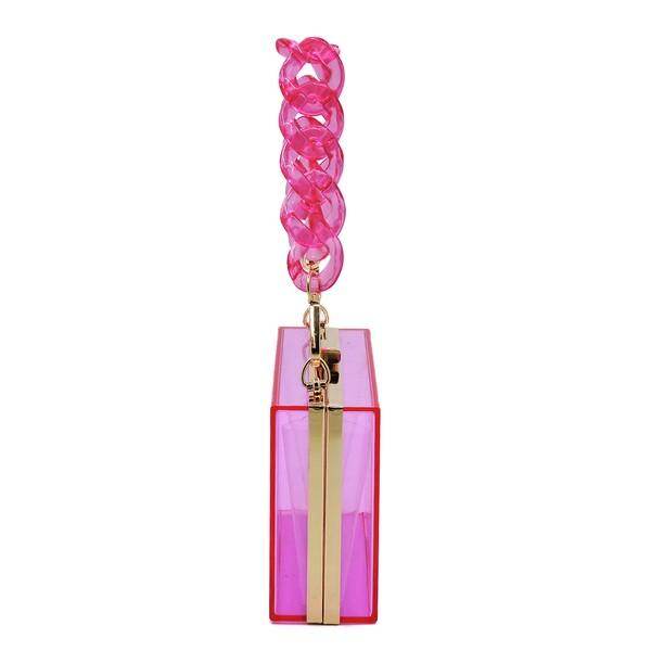 Wallets, Handbags & Accessories Acrylic Chain Handle See Thru Crossbody Clutch