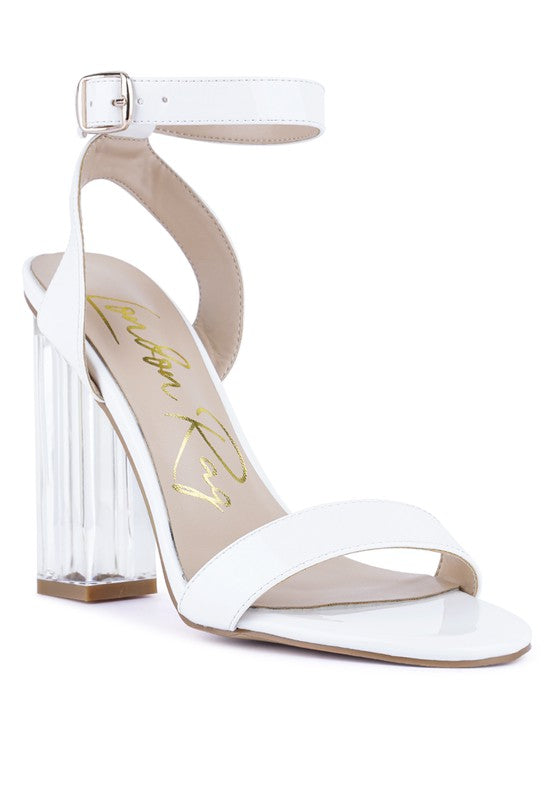 Rag Company chunky clear high heeled sandals in white for stylish outings