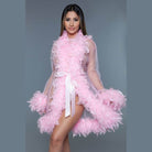 Womens Boa Trim Lux Robe - VacationGrabs
