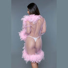 Womens Boa Trim Lux Robe - VacationGrabs