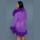 Womens Boa Trim Lux Robe - VacationGrabs