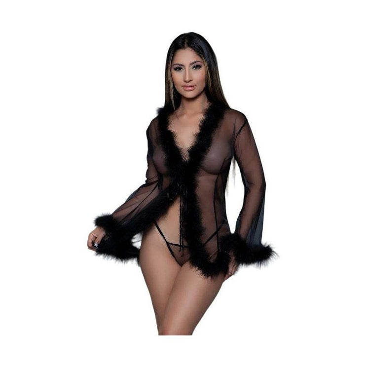 Womens Bou Short Robe Lingerie Set - VacationGrabs