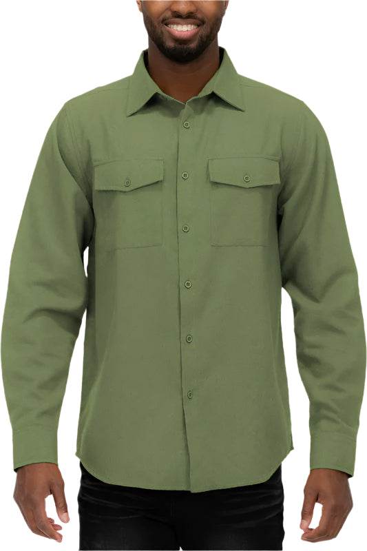 Mens Solid Flannel Shirt 8 Colors - VacationGrabs