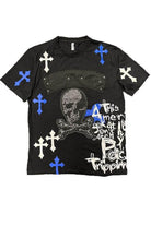 Mens Chrome Cross Skull Tshirt - VacationGrabs