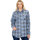 Boyfriend Fit Checker Plaid Flannel Long Sleeve - VacationGrabs