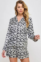 Womens Black and White Dalmy PJ Set - VacationGrabs