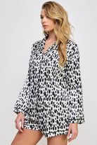 Womens Black and White Dalmy PJ Set - VacationGrabs
