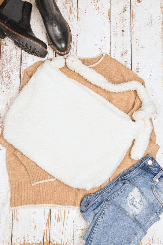Boucle Sherpa Messenger Bag - VacationGrabs
