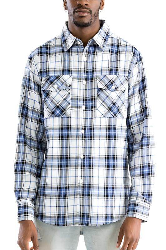Long Sleeve Checker Plaid Flannel Shirts - VacationGrabs