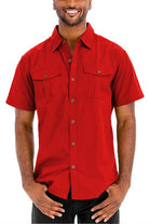 Men's Two Chest Pocket Button Down Shirt - VacationGrabs