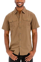 Men's Two Chest Pocket Button Down Shirt - VacationGrabs