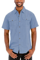 Men's Two Chest Pocket Button Down Shirt - VacationGrabs