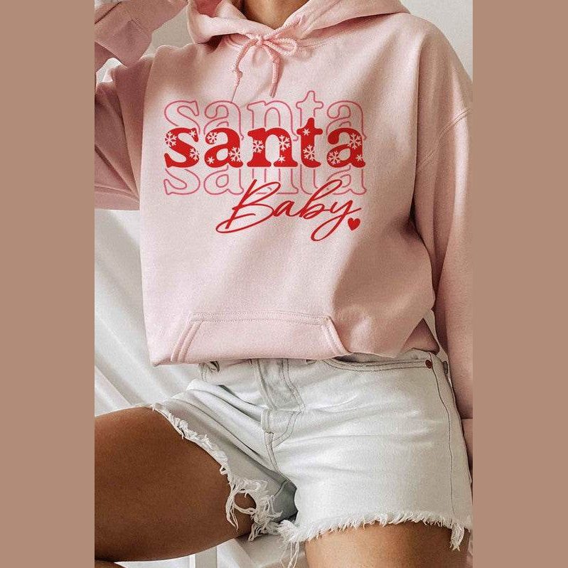 Santa Baby Christmas Hoodie Plus Size - VacationGrabs