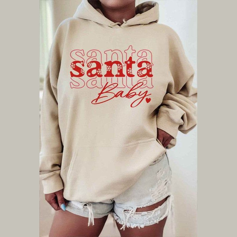 Santa Baby Christmas Hoodie Plus Size - VacationGrabs