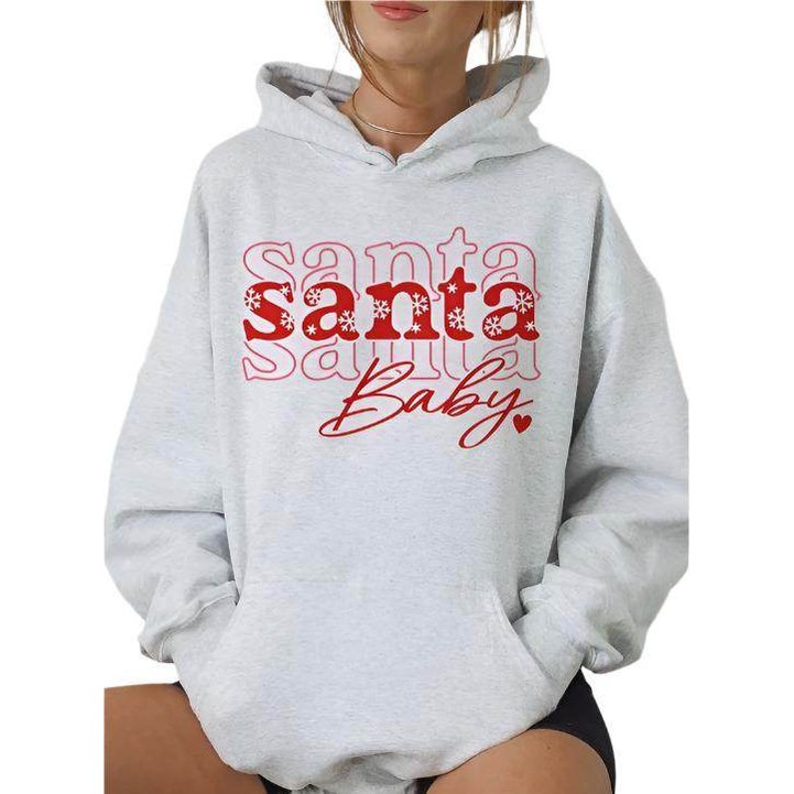 Santa Baby Christmas Hoodie Plus Size - VacationGrabs