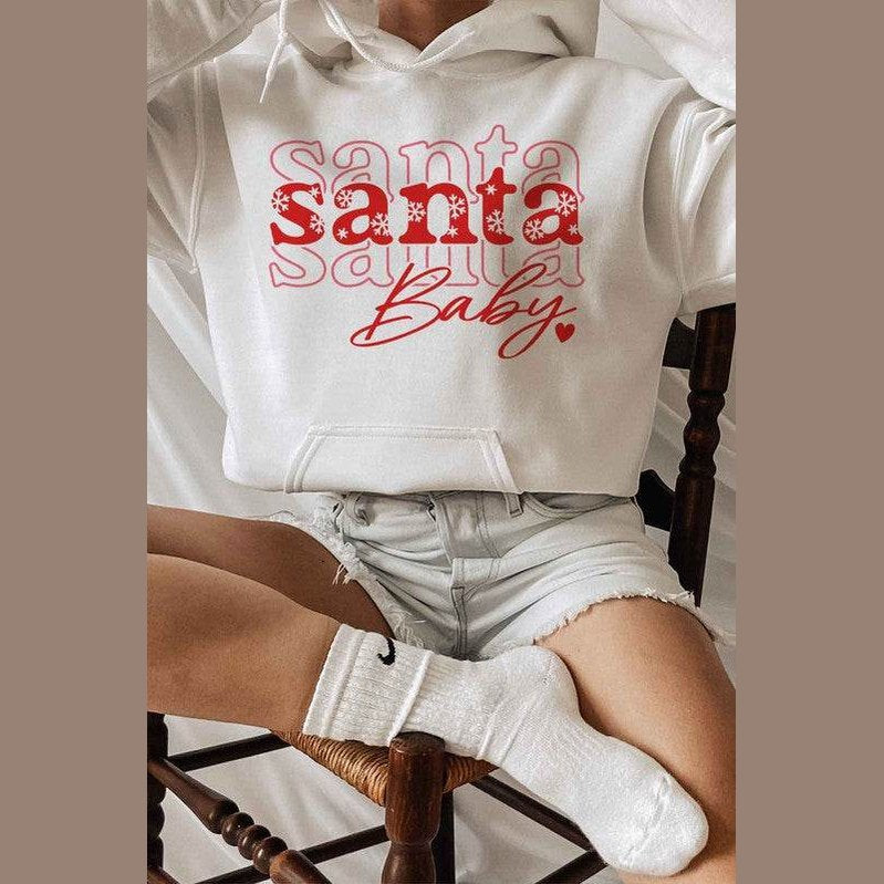 Santa Baby Christmas Hoodie Plus Size - VacationGrabs