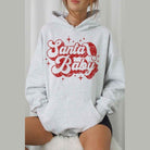 Plus Santa Baby Christmas Graphic Hoodie - VacationGrabs
