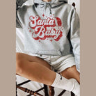 Plus Santa Baby Christmas Graphic Hoodie - VacationGrabs