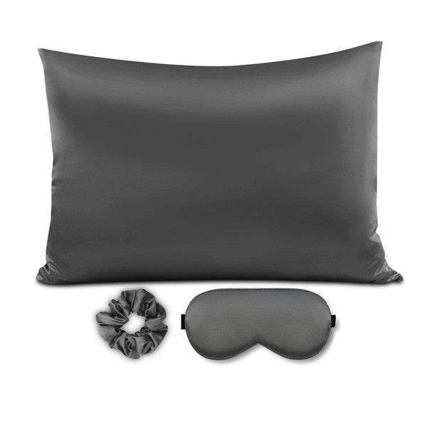Satin Pillowcase Sleep Mask Scrunchie Gift Set - VacationGrabs