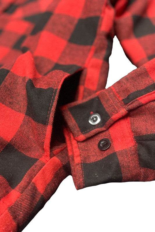 Mens Plaid Quilted Padded Flannel 4 Color Options - VacationGrabs