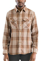 Long Sleeve Flannel Full Plaid Checkered Shirt - VacationGrabs