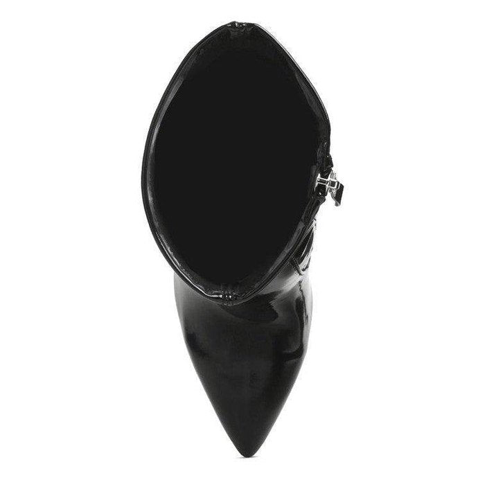 Pluto Block Heel Stiletto Ankle Boot - VacationGrabs