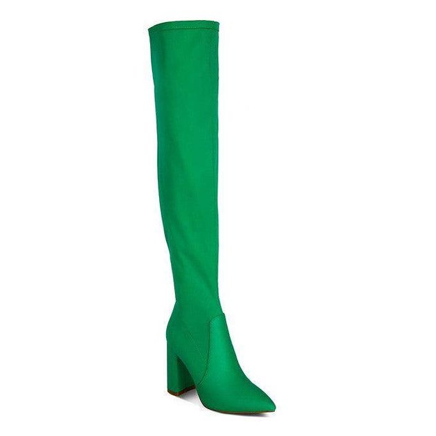 Schiffer High Block Heeled Long Boot - VacationGrabs