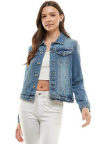 Women's Coats & Jackets Spandex Ladies Casual Denim Jacket