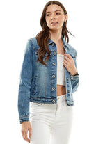 Women's Coats & Jackets Spandex Ladies Casual Denim Jacket