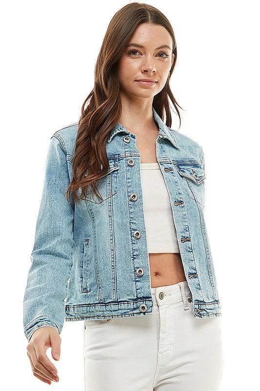 Women's Coats & Jackets Spandex Ladies Casual Denim Jacket