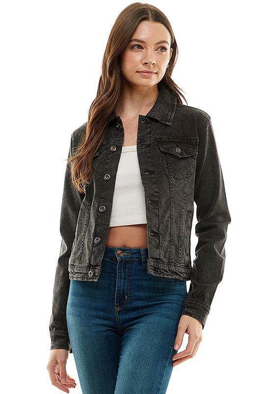 Women's Coats & Jackets Spandex Ladies Casual Denim Jacket