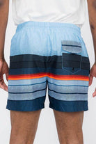 Swimwear - Blue Stripes Swim Shorts - VacationGrabs
