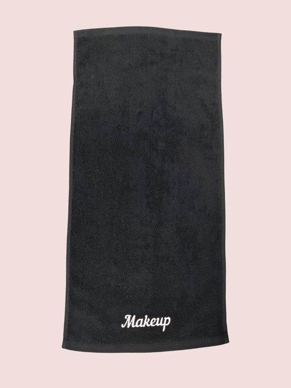 Embroidered Black Make Up Remover Hand Towel - VacationGrabs