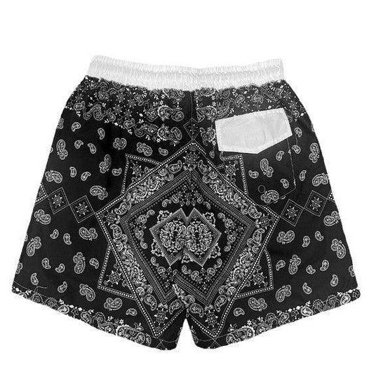 Swimwear - Paisley Bandana Print Swimming Shorts - VacationGrabs