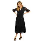 Lovely Lace Black Tiered Dress - VacationGrabs