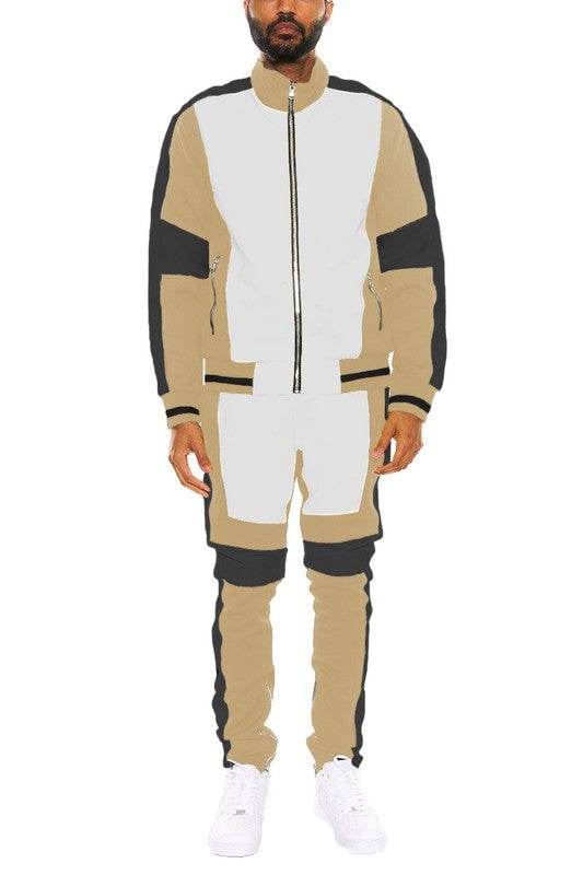Men's Moto Color Block Track Suits - VacationGrabs