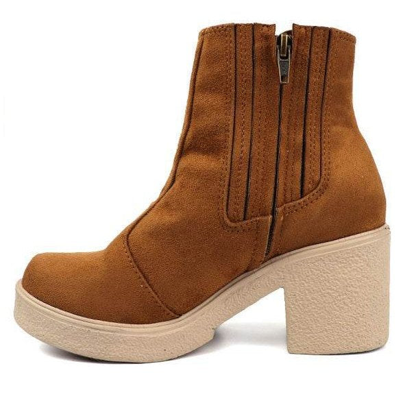Slip on Mid-Calf Chunk Boot - VacationGrabs